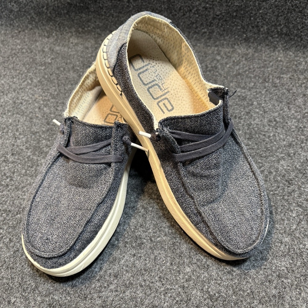 Hey Dude‎ Womens Size 7 Wendy Rise Chambray Blue Slip On Loafers Casual Shoes